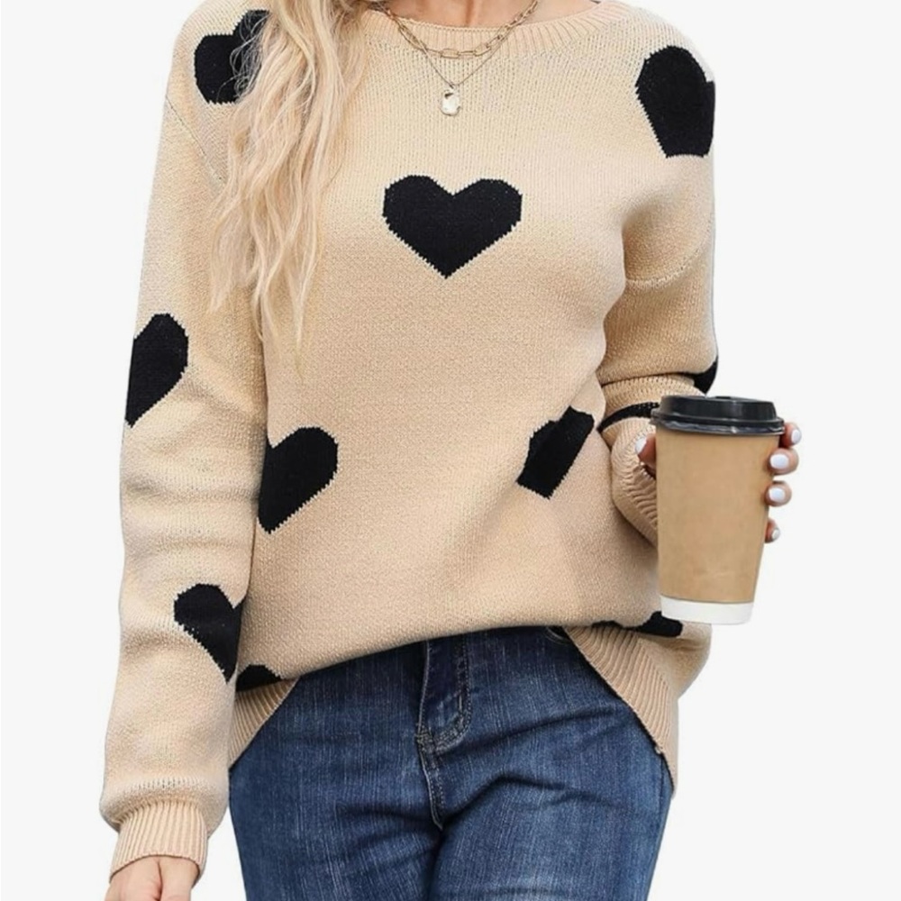 Cozy sweater with hearts